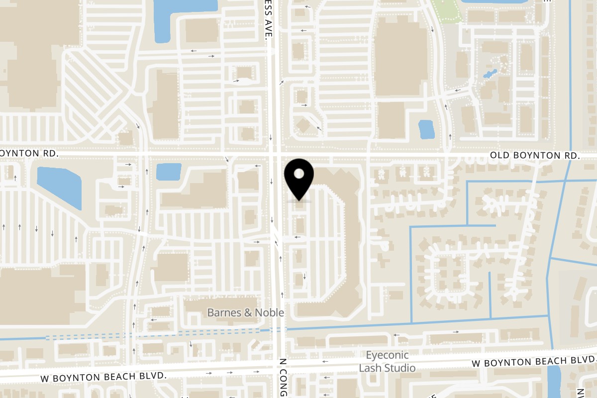 Map showing the location of Talkin' Tacos Boynton Beach on 390 N Congress Ave Unit 3 in Boynton Beach