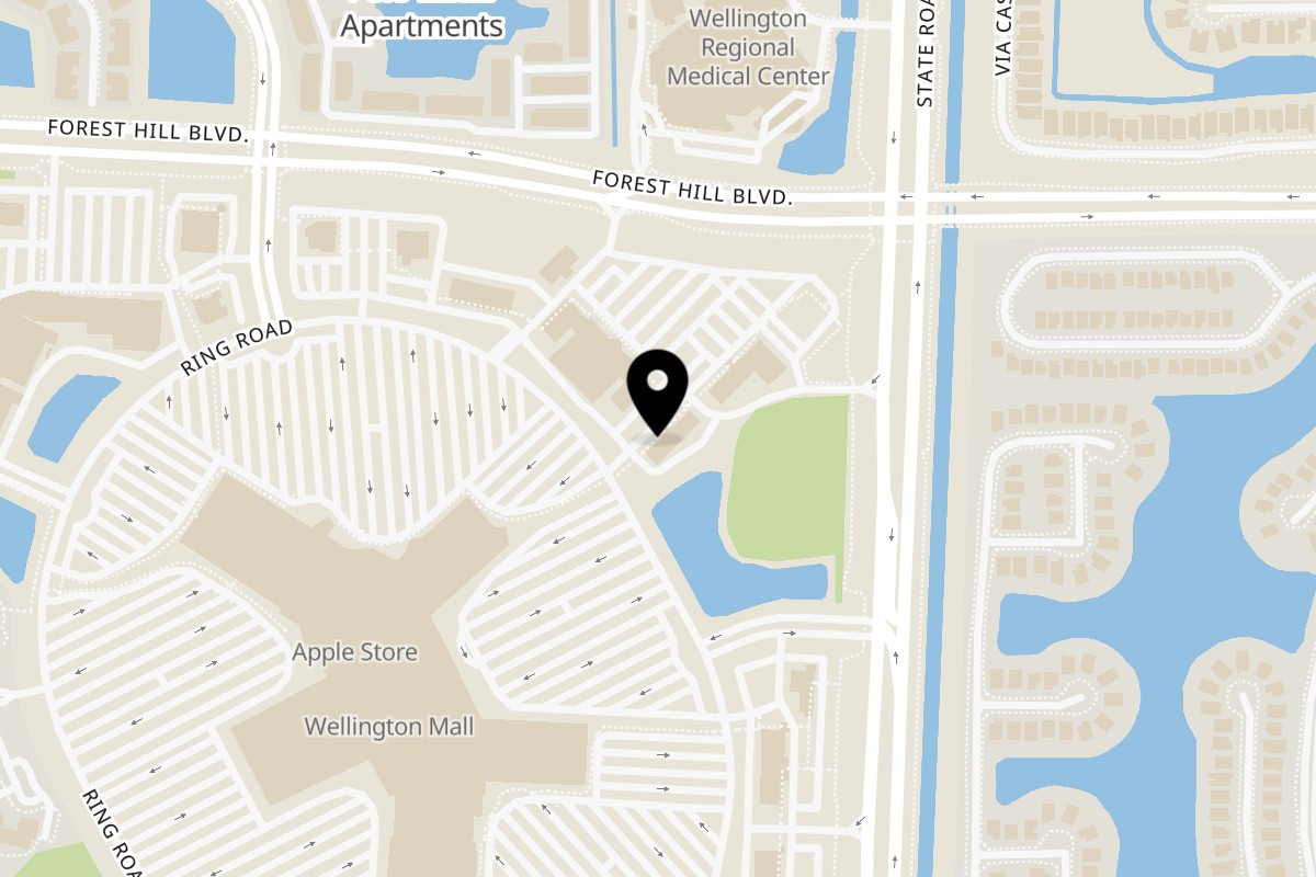 Map showing the location of Talkin' Tacos Wellington on 10140 Forest Hill Blvd #170 in Wellington