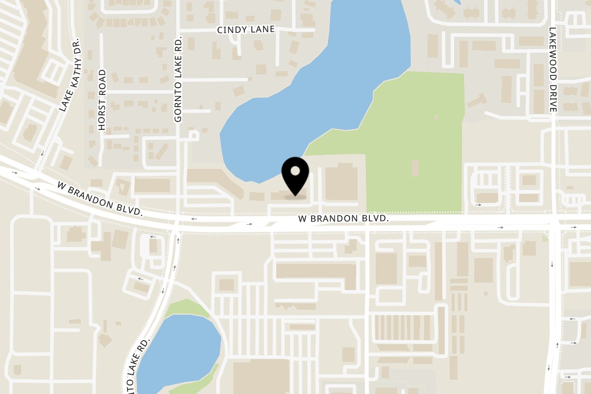 Map showing the location of Talkin' Tacos Brandon on 1916 W Brandon Blvd in Brandon