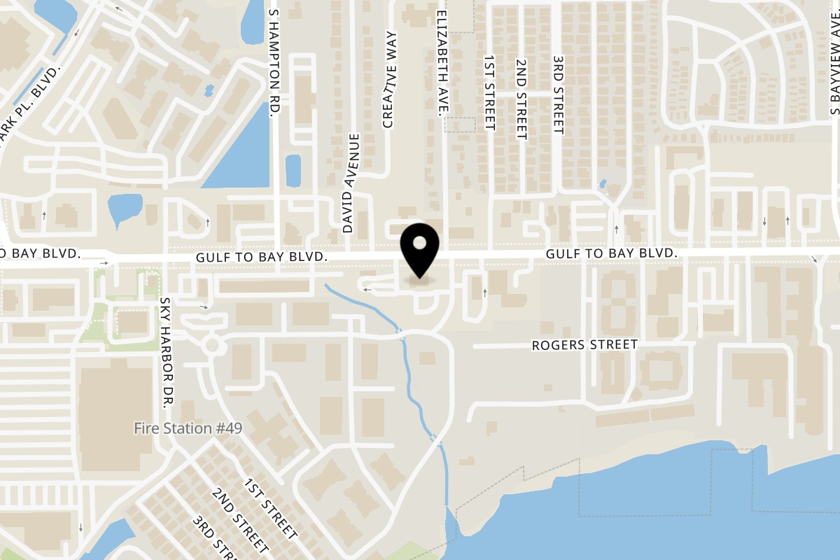 Map showing the location of Talkin' Tacos Clearwater on 2849 Gulf To Bay Blvd in Clearwater