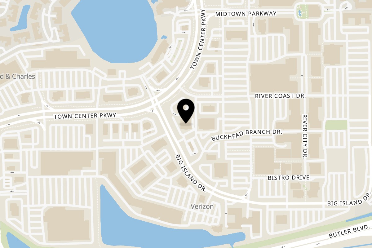 Map showing the location of Talkin' Tacos Town Center on 4853 Big Island Drive #9 in Jacksonville