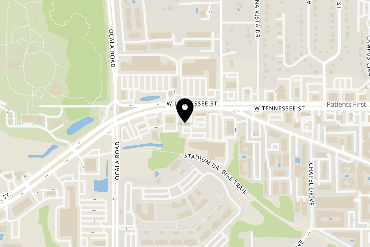 Map showing the location of Talkin' Tacos Tallahassee on 1919 W Tennessee St Unit 415 in Tallahassee
